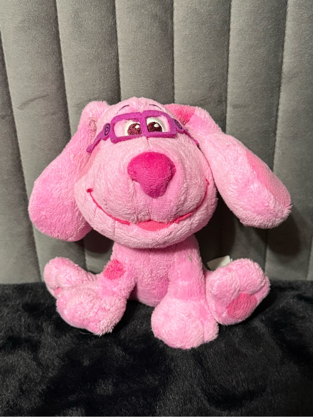 💖4/$25- 2021 Magenta Pink Puppy Dog Plush Stuffed Animal Glasses Soft Plush Toy